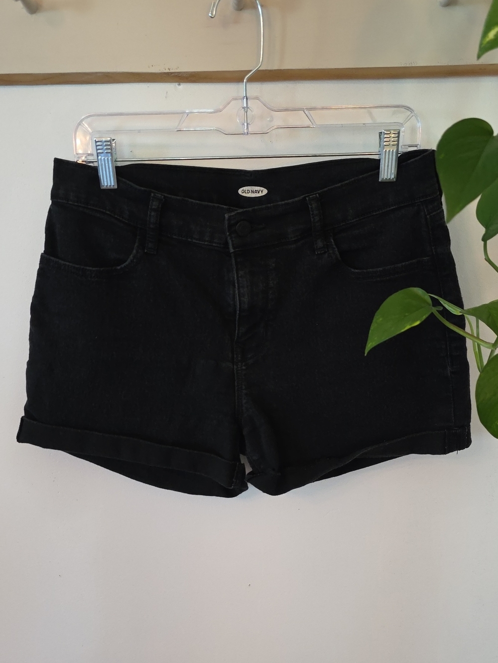 Old Navy Black Cuffed Denim Shorts